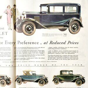 1930 Chevrolet Coach Antique Cars Advertisement Centerfold Post DWJJ19